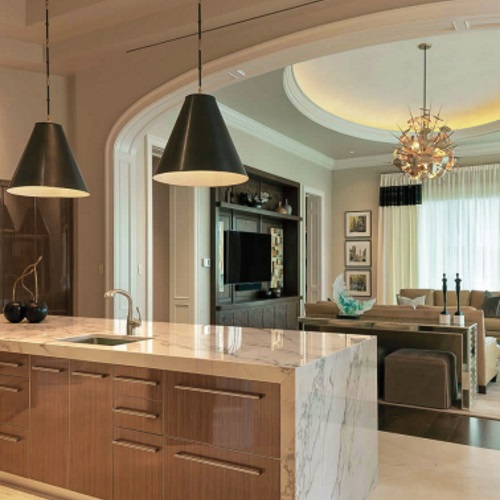 luxury condo kitchen with appliances